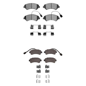 R1 Concepts® - Super Heavy Duty Semi-Metallic Front and Rear Brake Pad Set