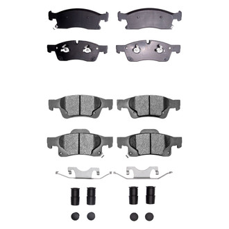 R1 Concepts® - Super Heavy Duty Semi-Metallic Front and Rear Brake Pad Set