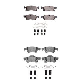 R1 Concepts® - Super Heavy Duty Semi-Metallic Front and Rear Brake Pad Set
