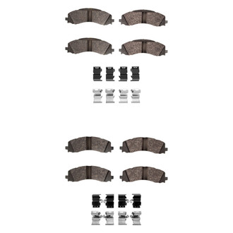 R1 Concepts® - Super Heavy Duty Semi-Metallic Front and Rear Brake Pad Set