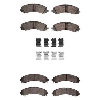 R1 Concepts® - Super Heavy Duty Semi-Metallic Front and Rear Brake Pad Set