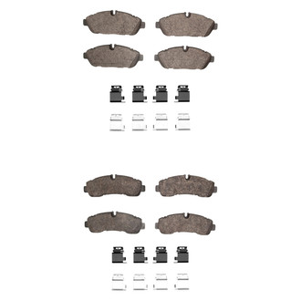 R1 Concepts® - Super Heavy Duty Semi-Metallic Front and Rear Brake Pad Set