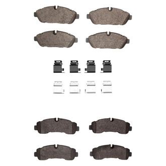 R1 Concepts® - Super Heavy Duty Semi-Metallic Front and Rear Brake Pad Set