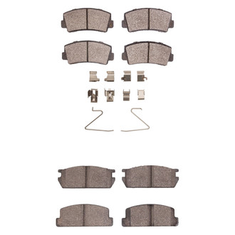 R1 Concepts® - Semi-Metallic Semi-Metallic Front and Rear Brake Pad Set
