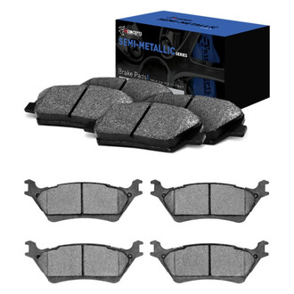 R1 Concepts® - Semi-Metallic Front and Rear Brake Pad Set