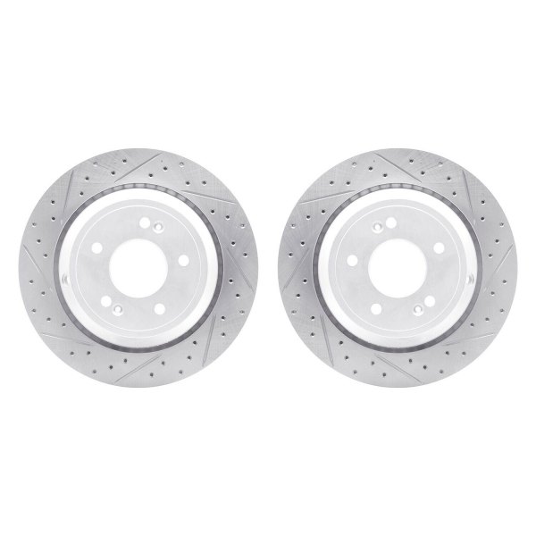 R1 Concepts® - Drilled and Slotted Rear Brake Rotor Set