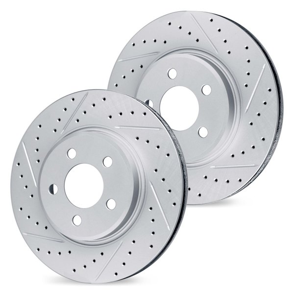 R1 Concepts® - Drilled and Slotted Rear Brake Rotor Set