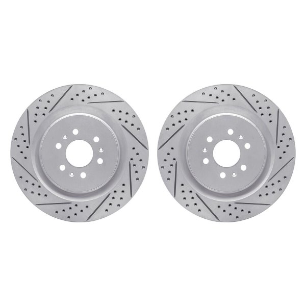 R1 Concepts® - Drilled and Slotted Rear Brake Rotor Set