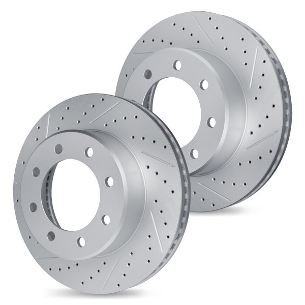 R1 Concepts® - Drilled and Slotted Rear Brake Rotor Set