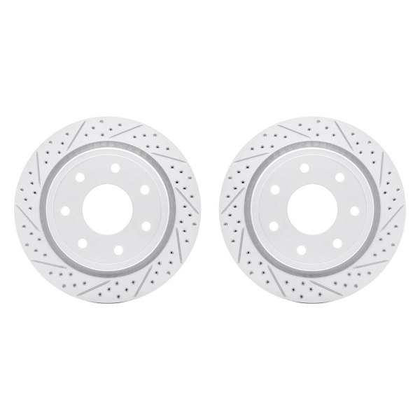 R1 Concepts® - Drilled and Slotted Rear Brake Rotor Set