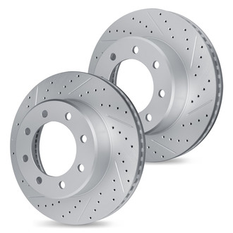 R1 Concepts® - GEO-Carbon™ Drilled and Slotted Rear Brake Rotor Set