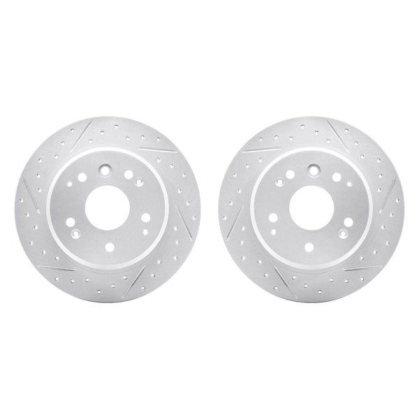 R1 Concepts® - Drilled and Slotted Rear Brake Rotor Set