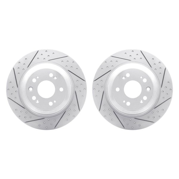 R1 Concepts® - Drilled and Slotted Rear Brake Rotor Set