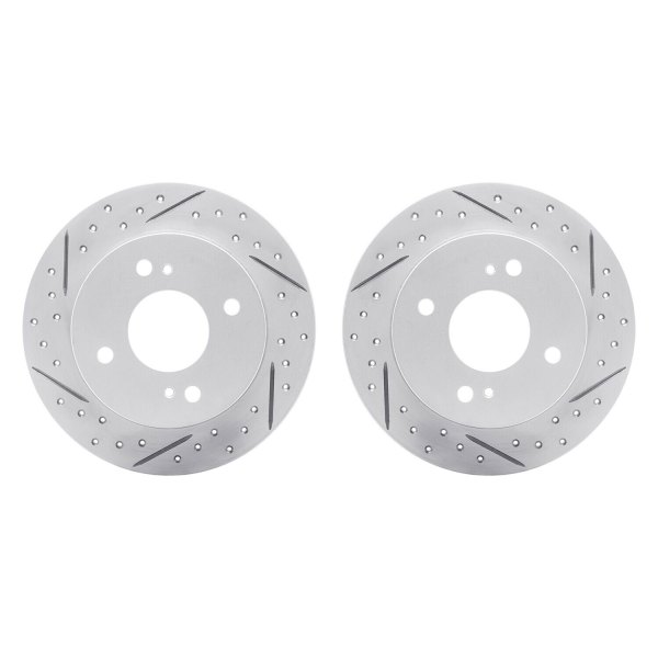 R1 Concepts® - Drilled and Slotted Rear Brake Rotor Set