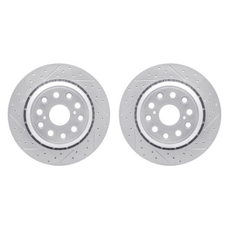 R1 Concepts® - Drilled and Slotted Rear Brake Rotor Set