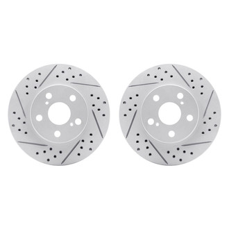 R1 Concepts® - Drilled and Slotted Front Brake Rotor Set
