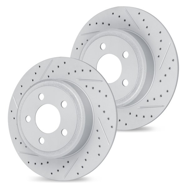 R1 Concepts® - Drilled and Slotted Rear Brake Rotor Set