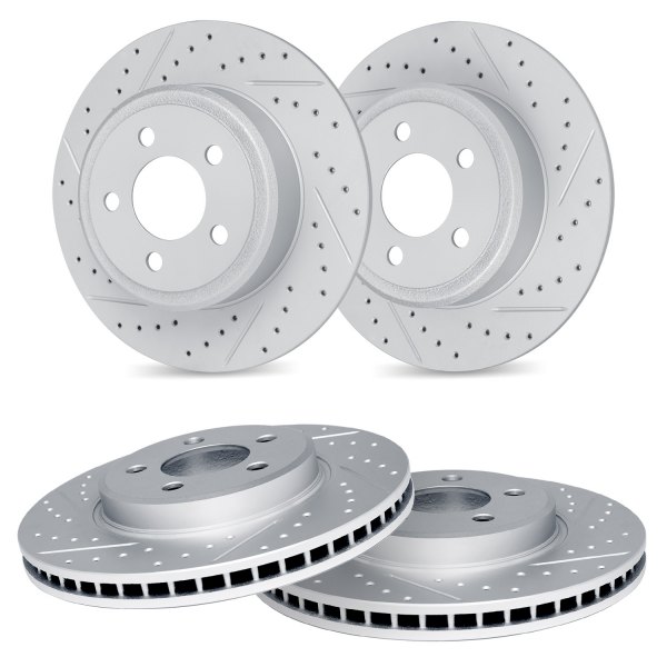 R1 Concepts® - Drilled and Slotted Front and Rear Brake Rotor Set