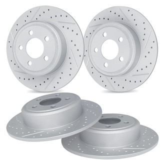 R1 Concepts® - Drilled and Slotted Front and Rear Brake Rotor Set