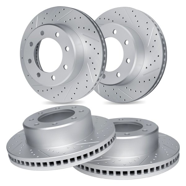 R1 Concepts® - Drilled and Slotted Front and Rear Brake Rotor Set