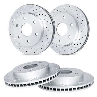 R1 Concepts® - Drilled and Slotted Front and Rear Brake Rotor Set