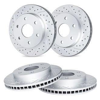 R1 Concepts® - Drilled and Slotted Front and Rear Brake Rotor Set