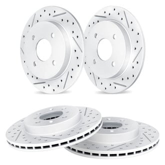 R1 Concepts® - Drilled and Slotted Front and Rear Brake Rotor Set