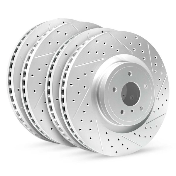 R1 Concepts® - Drilled and Slotted Front and Rear Brake Rotor Set