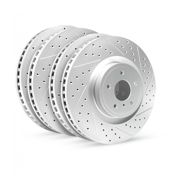 R1 Concepts® - Drilled and Slotted Front and Rear Brake Rotor Set