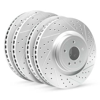 R1 Concepts® - GEO-Carbon™ Drilled and Slotted Front and Rear Brake Rotor Set