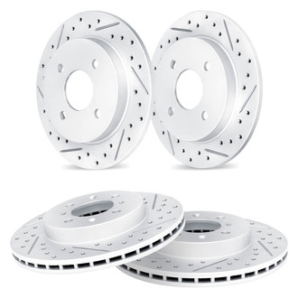 R1 Concepts® - Drilled and Slotted Front and Rear Brake Rotor Set