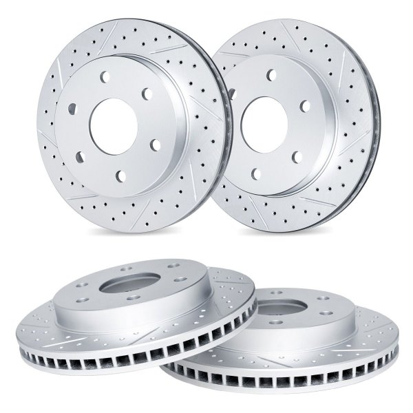 R1 Concepts® - Drilled and Slotted Front and Rear Brake Rotor Set