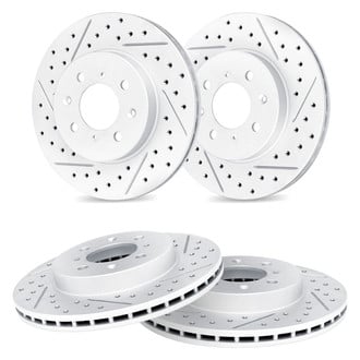 R1 Concepts® - Drilled and Slotted Front and Rear Brake Rotor Set