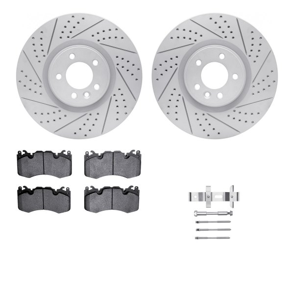  R1 Concepts® - Drilled and Slotted Front Brake Kit with Performance Sport Pads