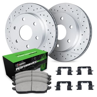 R1 Concepts® - Drilled and Slotted Rear Brake Kit with Performance Sport Pads