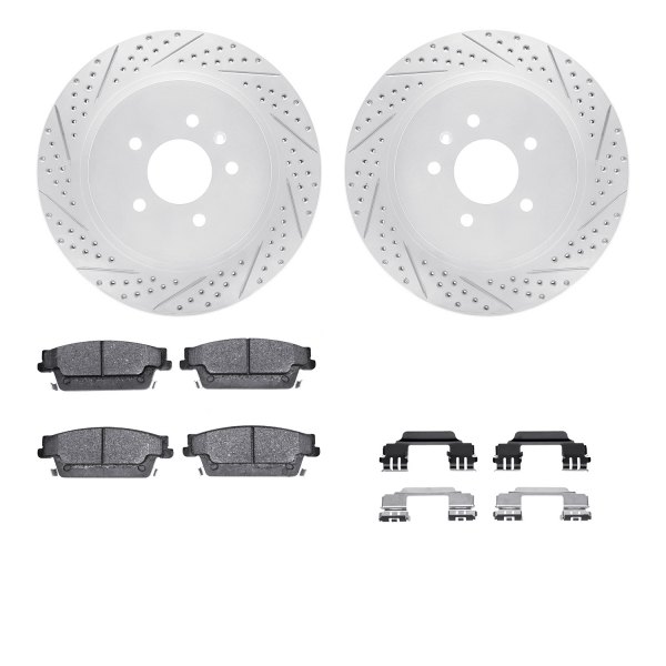  R1 Concepts® - Drilled and Slotted Rear Brake Kit with Performance Sport Pads