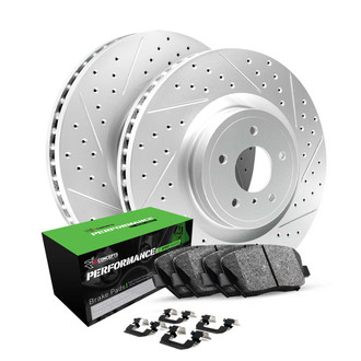 R1 Concepts® - Drilled and Slotted Brake Kit with Performance Sport Pads