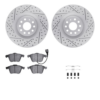 R1 Concepts® - Drilled and Slotted Front Brake Kit with Performance Sport Pads