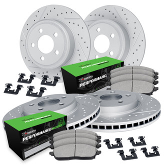 R1 Concepts® - Drilled and Slotted Brake Kit with Performance Sport Pads