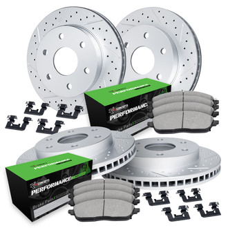 R1 Concepts® - Drilled and Slotted Brake Kit with Performance Sport Pads