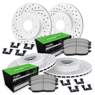 R1 Concepts® - Drilled and Slotted Brake Kit with Performance Sport Pads