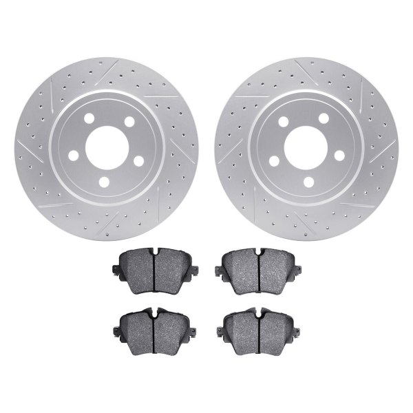  R1 Concepts® - Drilled and Slotted Front Brake Kit with Performance Sport Pads