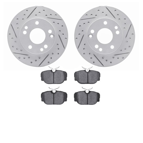  R1 Concepts® - Drilled and Slotted Front Brake Kit with Performance Sport Pads