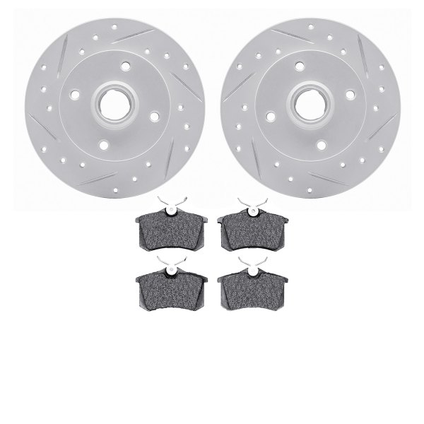  R1 Concepts® - Drilled and Slotted Rear Brake Kit with Performance Sport Pads