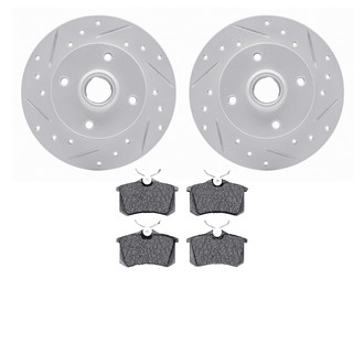 R1 Concepts® - Drilled and Slotted Rear Brake Kit with Performance Sport Pads