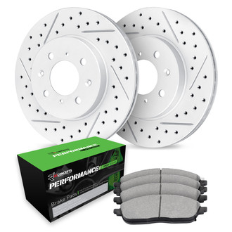 R1 Concepts® - Drilled and Slotted Brake Kit with Performance Sport Pads