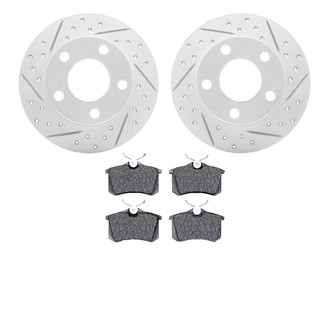 R1 Concepts® - Drilled and Slotted Rear Brake Kit with Performance Sport Pads