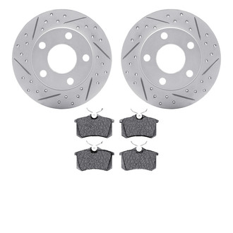 R1 Concepts® - Drilled and Slotted Rear Brake Kit with Performance Sport Pads