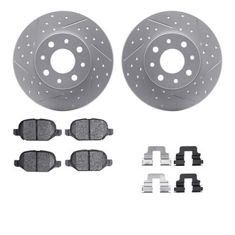 R1 Concepts® - Drilled and Slotted Rear Brake Kit with Euro Ceramic Pads