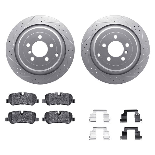  R1 Concepts® - Drilled and Slotted Rear Brake Kit with Euro Ceramic Pads